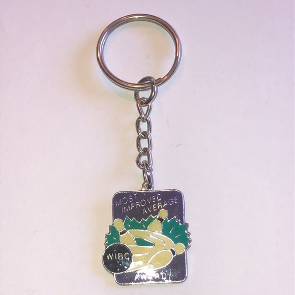 WIBC Most Improved Average Bowling Award Keychain with Pins Design - Picture 3 of 4